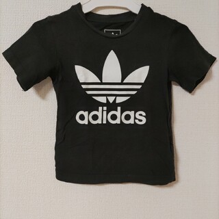 オリジナルス(Originals（adidas）)のアディダスTシャツ黒ORIGINALSオリジナルス白トレフォイル100cmキッズ(Tシャツ/カットソー)