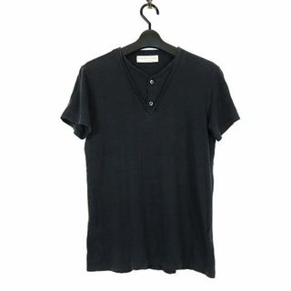 ジャーナルスタンダード(JOURNAL STANDARD)のジャーナルスタンダード Tシャツ カットソー 半袖 ヘンリーネック M 黒(Tシャツ(半袖/袖なし))