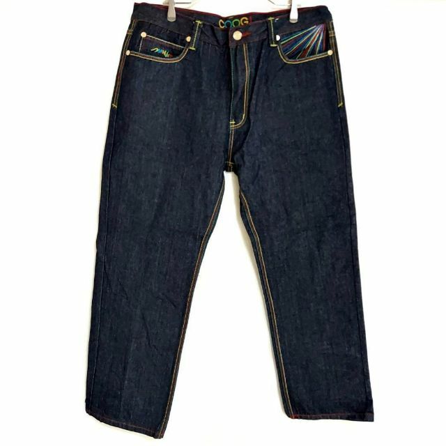 COOGI(クージー)のCOOGI クージー 極太ワイドバギーボトム 刺繍 ネイビー紺 デニム W40 メンズのパンツ(デニム/ジーンズ)の商品写真