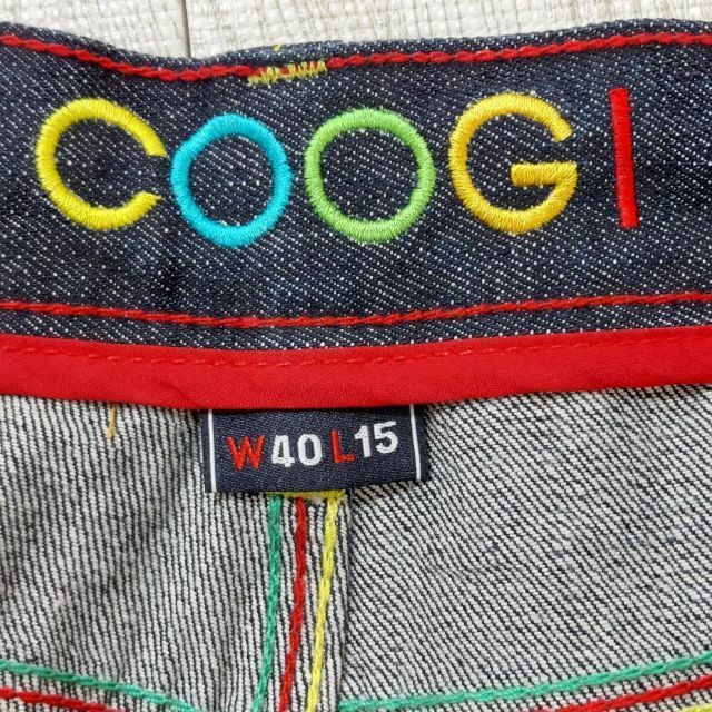 COOGI(クージー)のCOOGI クージー 極太ワイドバギーボトム 刺繍 ネイビー紺 デニム W40 メンズのパンツ(デニム/ジーンズ)の商品写真