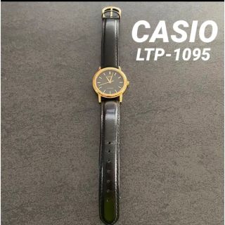 カシオ(CASIO)のCASIOカシオ 腕時計 LTP-1095 レザー ベルトレディース　ブラック(腕時計)