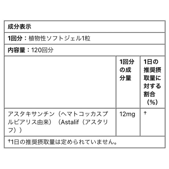 【pravda0813様専用】アスタキサンチン 12mg  食品/飲料/酒の健康食品(その他)の商品写真