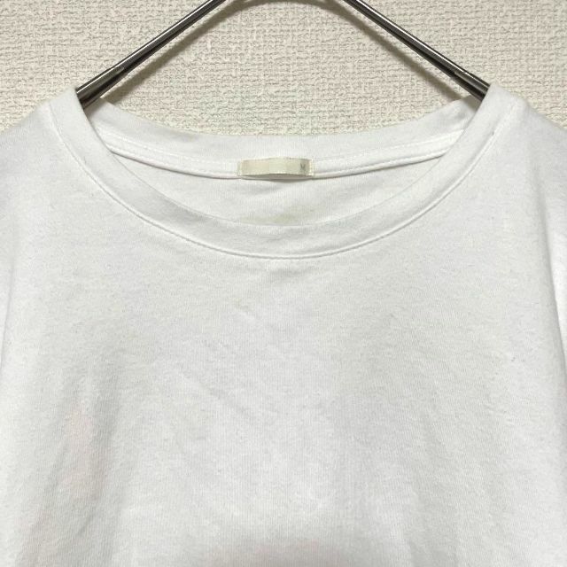 GU(ジーユー)の3012 長袖 トップス 白 無地 カットソー コットン100% メンズのトップス(Tシャツ/カットソー(七分/長袖))の商品写真