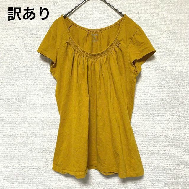 3014 clothing 訳あり 半袖カットソー コットン100% やまぶき色 レディースのトップス(カットソー(半袖/袖なし))の商品写真