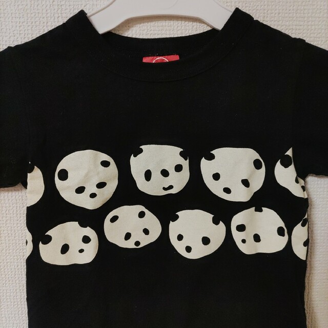 OJICOキッズ半袖Tシャツ黒ぱんだいふく大福4A黒白90cm95cm100cm