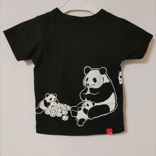 オジコ(OJICO)のOJICOキッズ半袖Tシャツ黒ぱんだいふく大福4A黒白90cm95cm100cm(Tシャツ/カットソー)