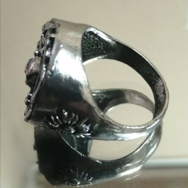【SLME】リング メンズ ブラック ガイコツ ドクロ スカル 指輪 26号 レディースのアクセサリー(リング(指輪))の商品写真