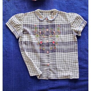 キャラメルベビー&チャイルド(Caramel baby&child )のbonjour   Blouse Handkerchief check 4y(ブラウス)