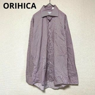 オリヒカ(ORIHICA)の3016 ORIHICA コットン100% ストライプシャツ あずき色×白(シャツ)