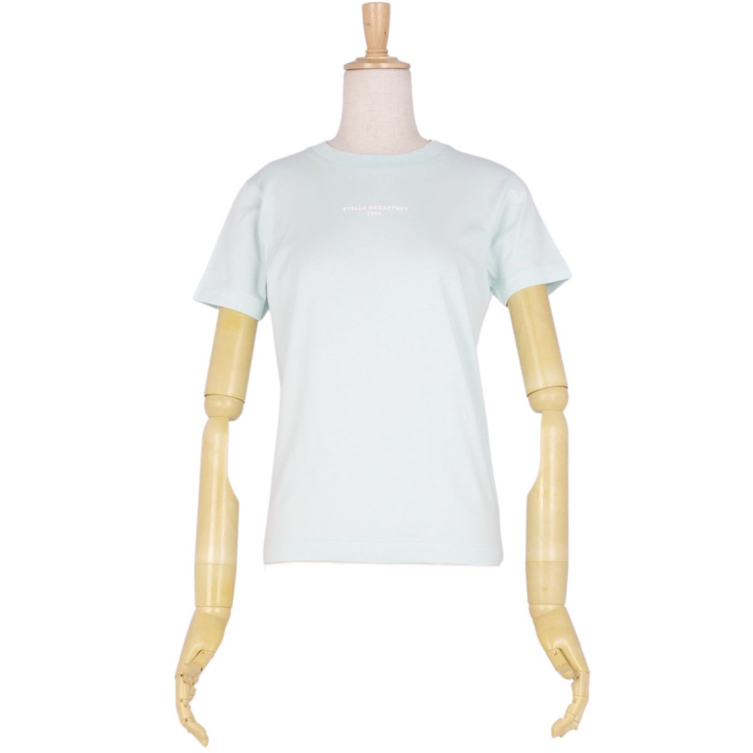 美品 ステラマッカートニー STELLA McCARTNEY Tシャツ カットソー 半袖 ショートスリーブ ロゴプリント トップス レディース 36(S相当) ライトブルー