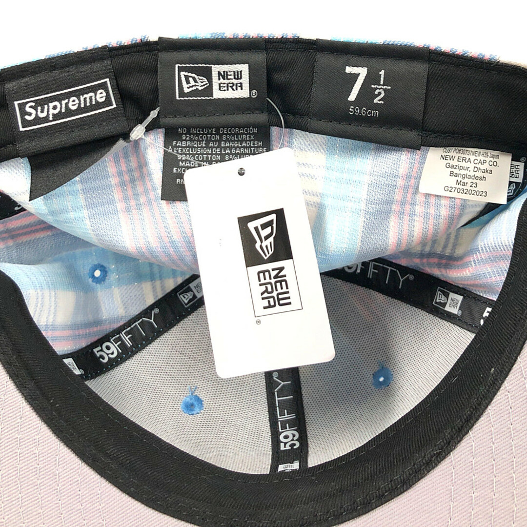 Supreme 23’Metallic Plaid S Logo New Era