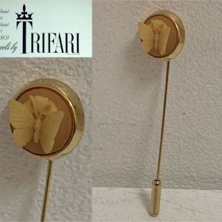 先行販売商品 TRIFARI VINTAGE トリファリ バタフライ装飾付 ピン ピン