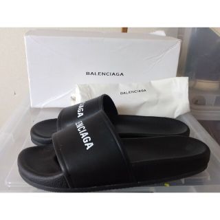 バレンシアガ(Balenciaga)の送料込 美品 布袋 元箱 付 バレンシアガ スライド サンダル 26 41 黒(サンダル)