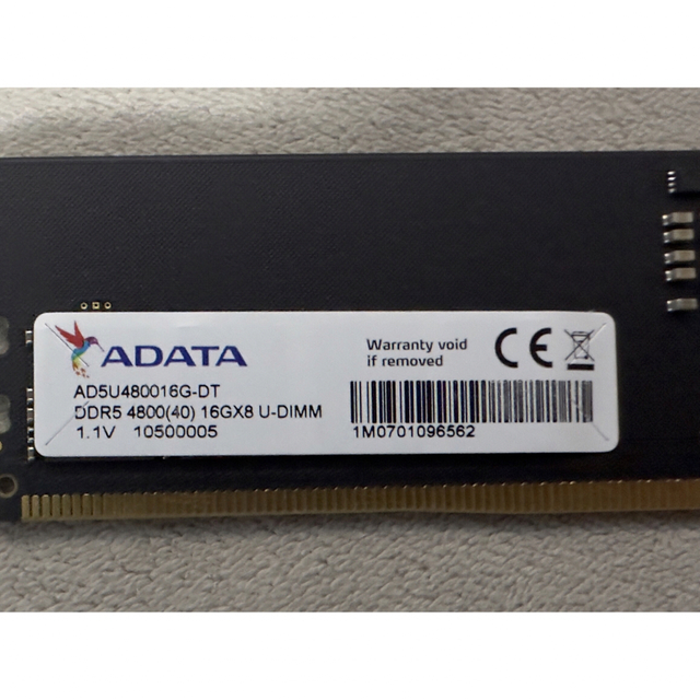 ADATA 16GB DDR5 PC5-4800(40)PCパーツ