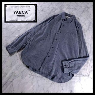 YAECA ヤエカ WRITE ガーゼシャツ 長袖 ブルー グレー Mシャツ - シャツ