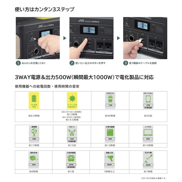 KENWOOD(ケンウッド)のJVCケンウッド ポータブル電源 BN-RB62-C 626Wh未使用送料無料 インテリア/住まい/日用品の日用品/生活雑貨/旅行(防災関連グッズ)の商品写真