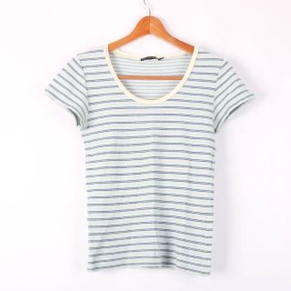 ラルフローレン(Ralph Lauren)のラルフローレン 半袖Tシャツ ボーダー Uネック トップス コットン100% レディース Lサイズ ブルー RALPH LAUREN(Tシャツ(半袖/袖なし))