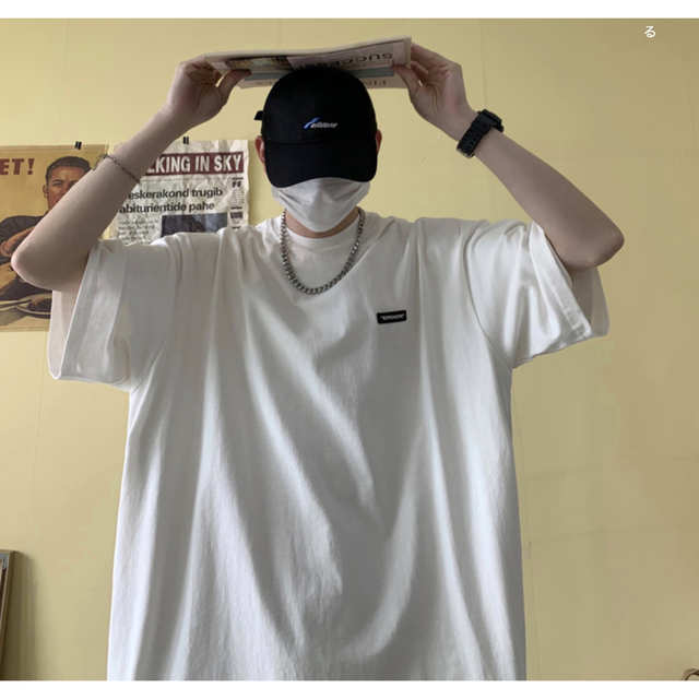 ビッグシルエット ペイズリー 半袖 Tシャツ ストリート ホワイト 白 XL メンズのトップス(Tシャツ/カットソー(半袖/袖なし))の商品写真