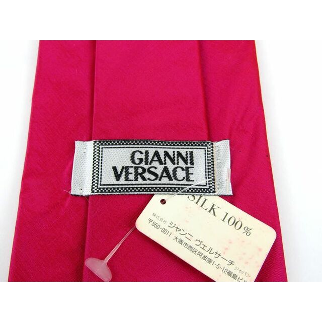 ジャンニ・ヴェルサーチ ブランドネクタイ 無地 シルク 未使用品 イタリア製 メンズ レッド Gianni Versace