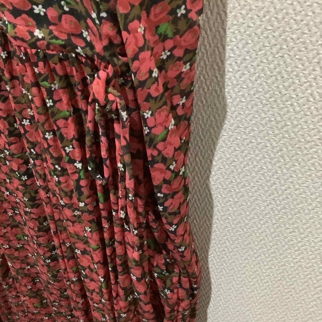 ヌキテパ　赤花柄ワンピース　アンダードレス付　タグ付　新品　RED フラワー 3