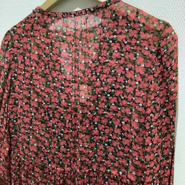 ヌキテパ　赤花柄ワンピース　アンダードレス付　タグ付　新品　RED フラワー 7