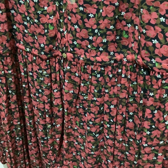 ヌキテパ　赤花柄ワンピース　アンダードレス付　タグ付　新品　RED フラワー 2