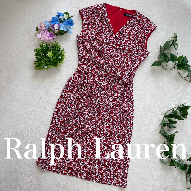 POLO RALPH LAUREN(ポロラルフローレン)のRalph Lauren カシュクールワンピース　M位　素敵な小花柄 レディースのワンピース(ひざ丈ワンピース)の商品写真