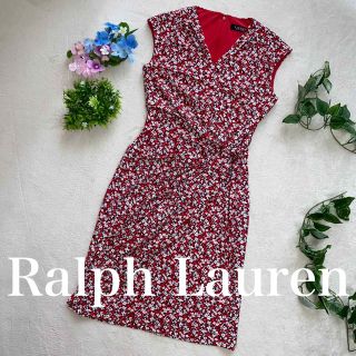 ポロラルフローレン(POLO RALPH LAUREN)のRalph Lauren カシュクールワンピース　M位　素敵な小花柄(ひざ丈ワンピース)