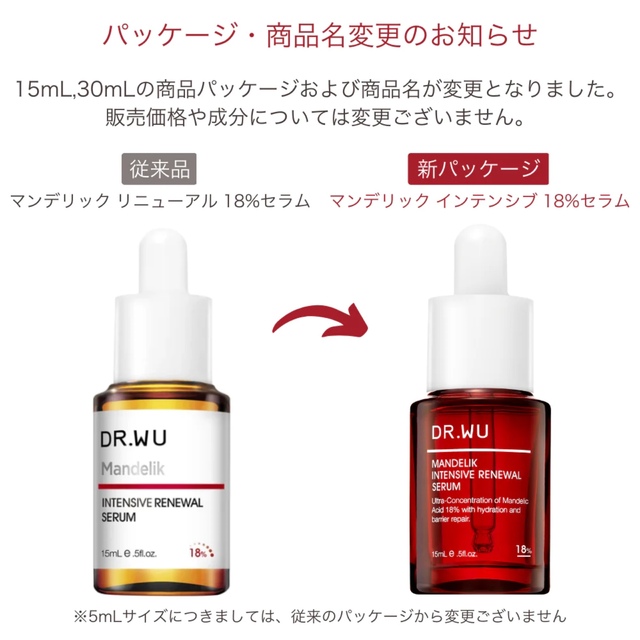 ドクターウー マンデリック 18% 美容液30ML Dr Wu