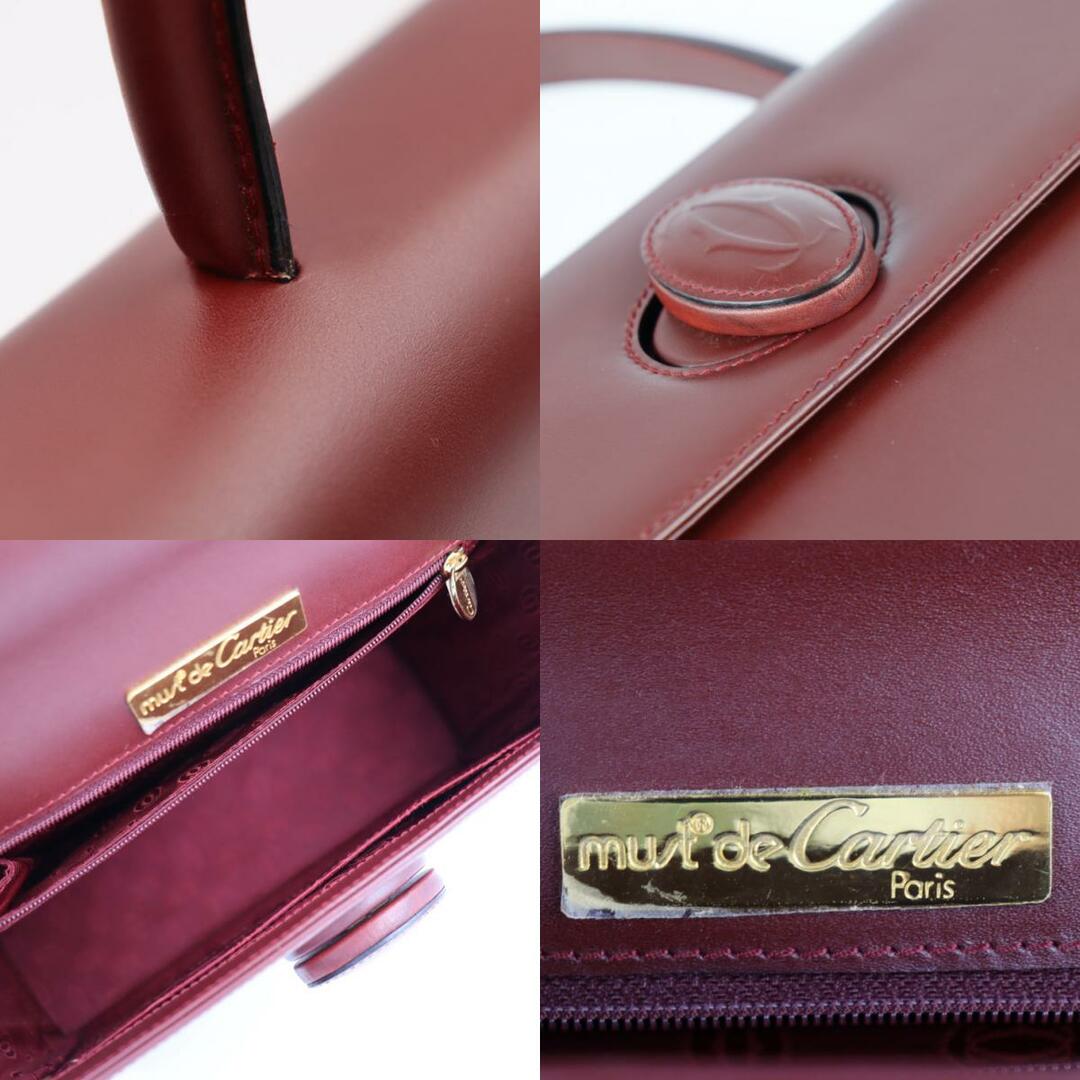 CARTIER カルティエ マストライン ハンドバッグ L1000134 カーフレザー ボルドー ゴールド金具 ターンロック 【本物保証】