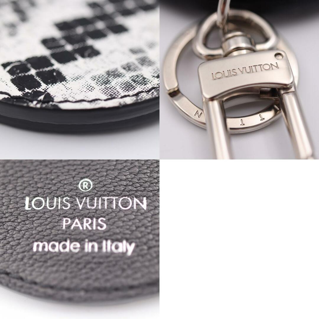 LOUIS VUITTON ルイ ヴィトン   キーホルダー MP1766 パイソン レザー  ブラック ホワイト シルバー金具 ミラー バッグチャーム キーリング ビトン 【本物保証】