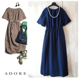 ◆幻◆ 希少新品 定価5.3万円 ADORE VERY掲載 ライト麻ワンピース