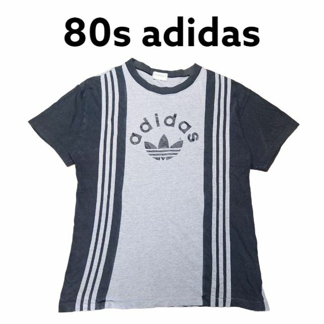 adidas(アディダス)の80s adidas　ビッグプリント　Tシャツ　古着　アディダス　3ライン メンズのトップス(Tシャツ/カットソー(半袖/袖なし))の商品写真