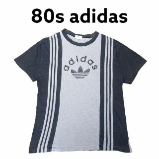 アディダス(adidas)の80s adidas　ビッグプリント　Tシャツ　古着　アディダス　3ライン(Tシャツ/カットソー(半袖/袖なし))