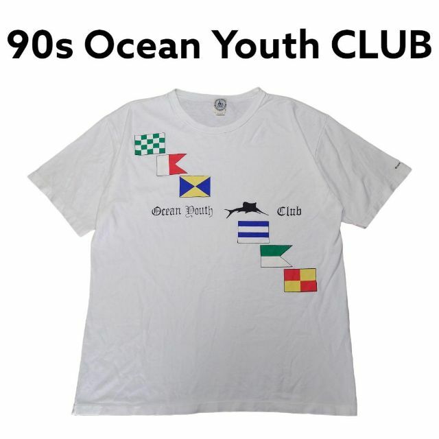 90s オーシャンユースクラブ　国旗ビッグプリント　Tシャツ