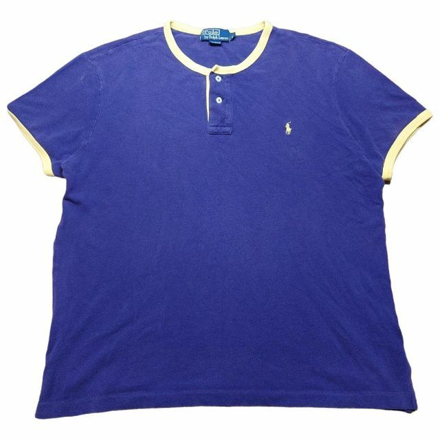 POLO RALPH LAUREN(ポロラルフローレン)の90s ポロラルフローレン　ヘンリーネック　リンガーTシャツ　古着　POLO メンズのトップス(Tシャツ/カットソー(半袖/袖なし))の商品写真