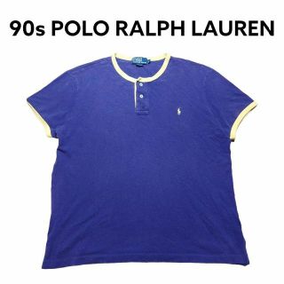 ポロラルフローレン(POLO RALPH LAUREN)の90s ポロラルフローレン　ヘンリーネック　リンガーTシャツ　古着　POLO(Tシャツ/カットソー(半袖/袖なし))