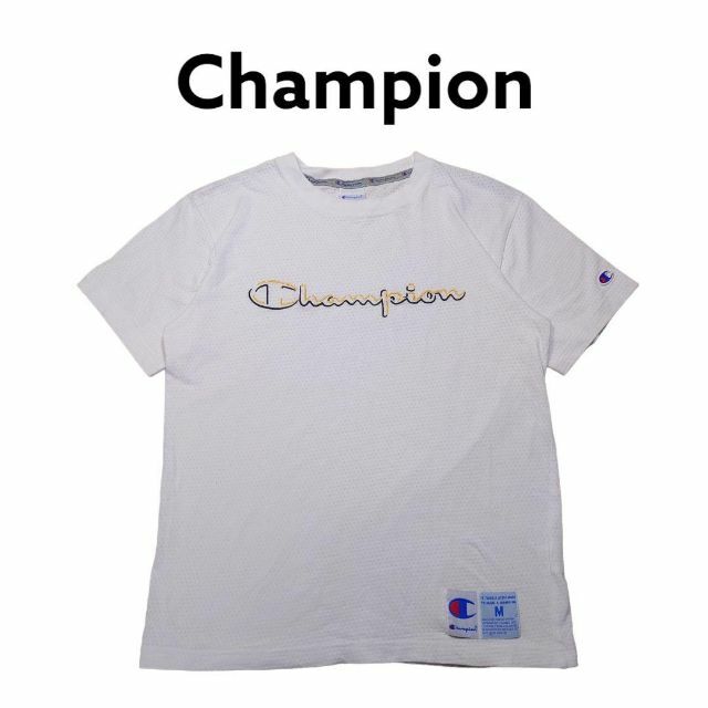 Champion　ビッグロゴ刺繍　メッシュTシャツ　　チャンピオン