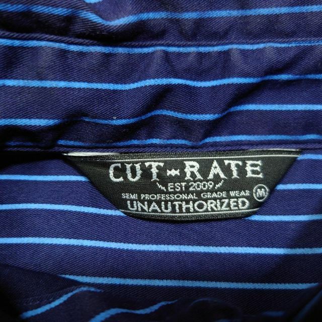 HIROAKI古着のシャツ一覧カットレイト　ストライプボタンシャツ　CUTRATE　ワンポイント刺繍