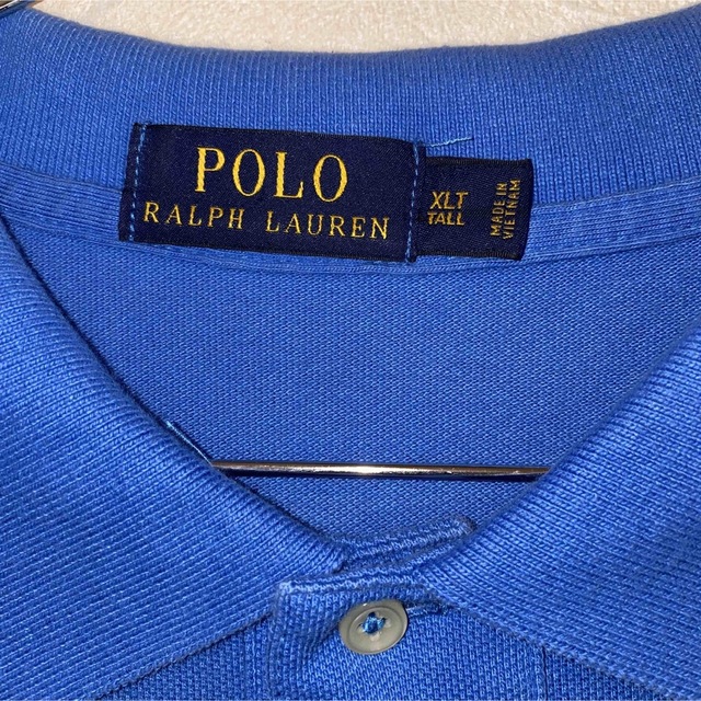 ポロラルフローレン 刺繍ロゴ 半袖ポロシャツ 無地 XLサイズ ブルー系 3