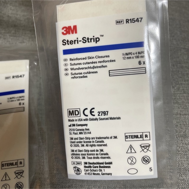 残りわずか】 新品未開封 ステリストリップ 3M スリーエム 4枚セット 3M ステリストリップ R1547 5袋
