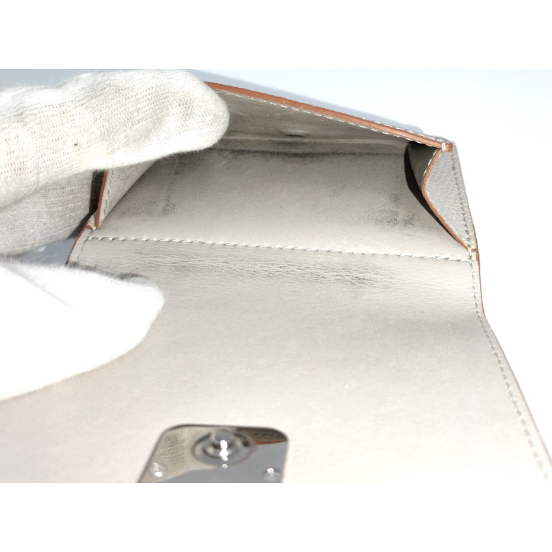 LOEWE - LOEWE アナグラム コンパクト財布 レザー グレージュの LOEWE - LOEWE アナグラム コンパクト財布 レザー グレージュの