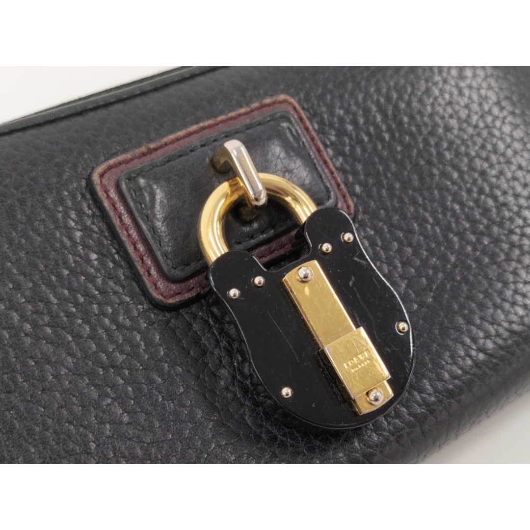 LOEWE - LOEWE 錠飾り付き ラウンドファスナー長財布 レザー LOEWE - LOEWE 錠飾り付き ラウンドファスナー長財布 レザー