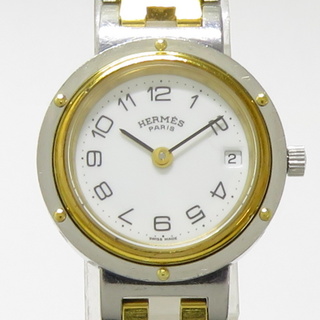 エルメス(Hermes)のHERMES レディース 腕時計 クリッパー コンビ クオーツ SS GP(腕時計)