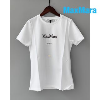 60%オフ新品XS】Max Mara 2023年ロゴ入りTシャツ(白)送料込み