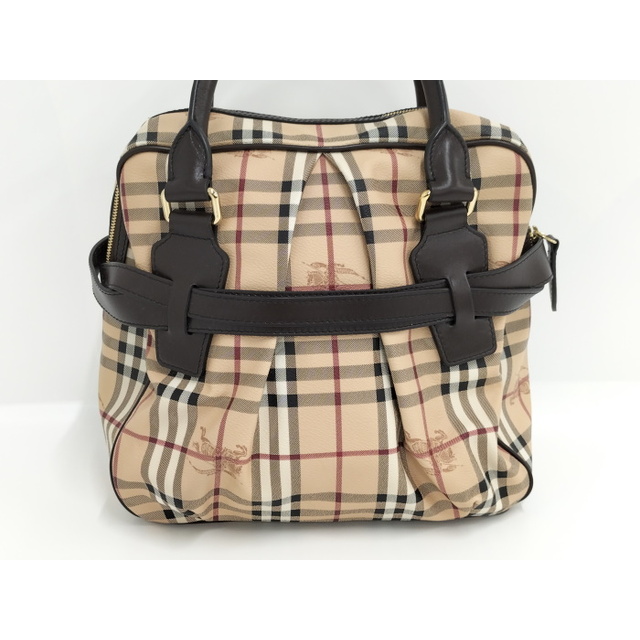 BURBERRY(バーバリー)のBURBERRY ボストンバッグ ノバチェック レザー ベージュ ブラウン レディースのバッグ(ハンドバッグ)の商品写真