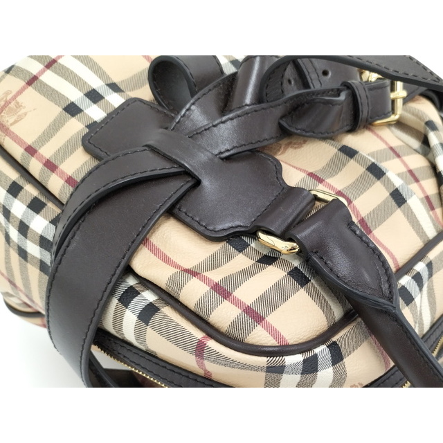 BURBERRY(バーバリー)のBURBERRY ボストンバッグ ノバチェック レザー ベージュ ブラウン レディースのバッグ(ハンドバッグ)の商品写真