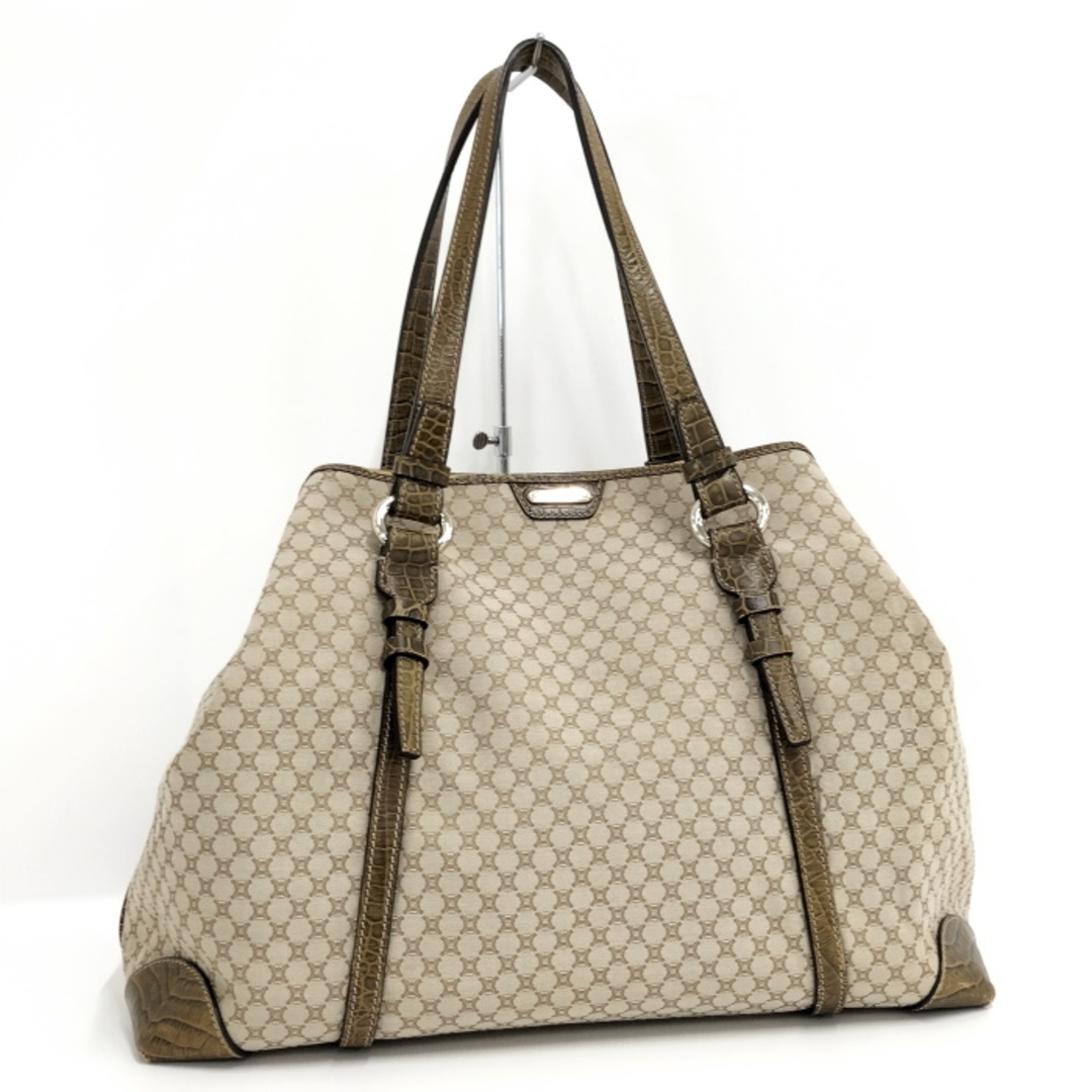 CELINE トートバッグ 手提げ マカダム ベージュ キャンバス - トートバッグ