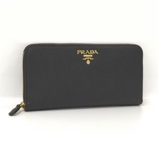 プラダ(PRADA)のPRADA ラウンドファスナー 長財布 サフィアーノ レザー ブラック(財布)