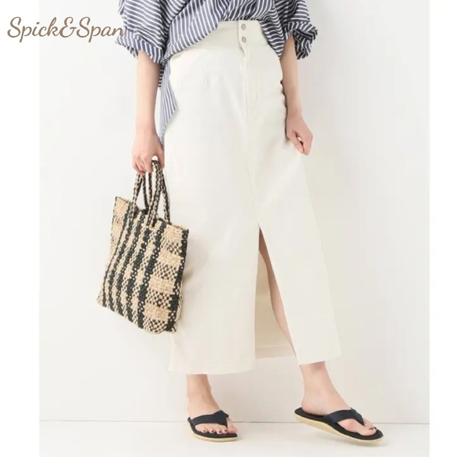 Spick&Span  ルーミィペンシルスカート  白